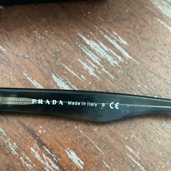 Prada VPR 16M OAQ-101 Wood eyeglasses with black logo case. - Picture 5 of 16